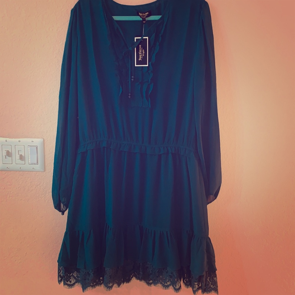 Juicy Couture Xl Green long sleeve flowy dress NWT